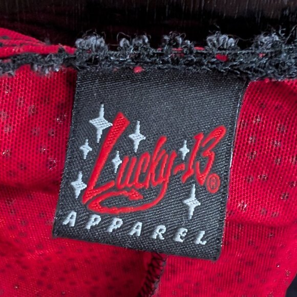 Sparkly Red & Black Top Front closure Size Medium Lucky 13 - Picture 4 of 5
